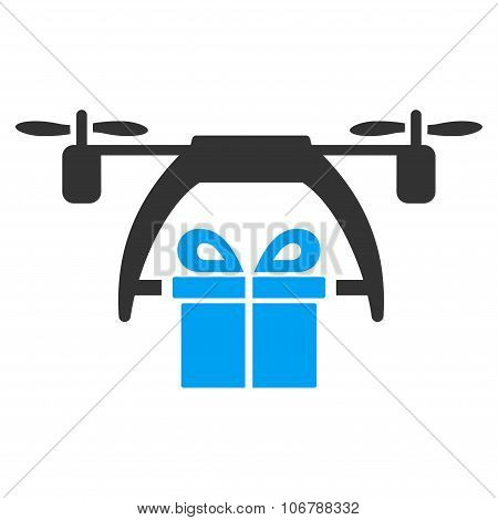 Gift Drone Delivery Icon