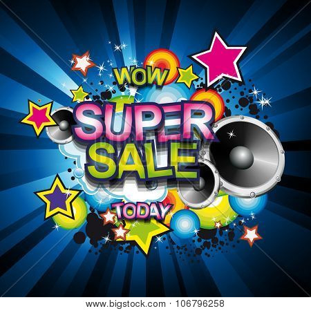 Super Sale Today background for your promotional posters, advertising shopping flyers, discount banners, clearence sales event, seasonal promotions and so on.