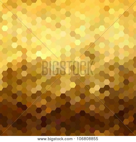 Gold Honeycomb Seamless Pattern Low Poly Geometry