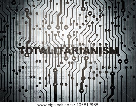 Political concept: circuit board with Totalitarianism