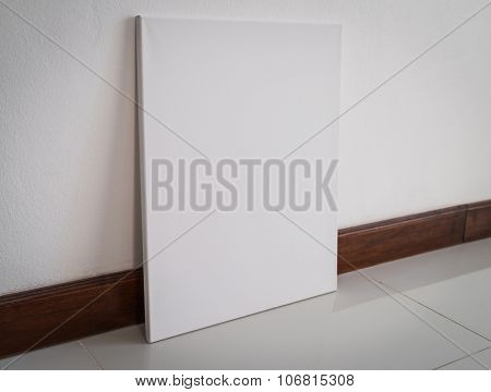 White canvas on walll