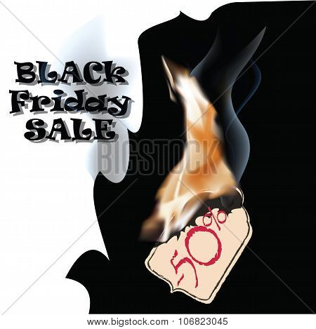 fire label tag Price and sale, symbol on the black background paper, sale banner for shop.