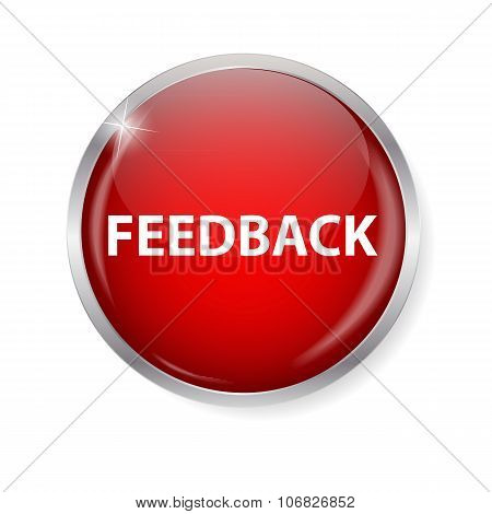 Realistic Glossy Feedback Computer Icon  Button Vector Illustrat