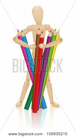 Artist Figure Colored Pencils