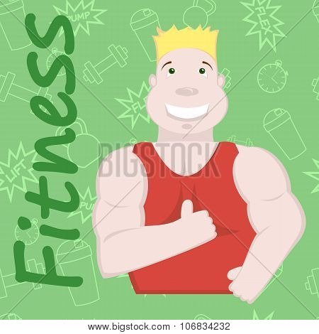 Sportsman Illustration, Fitness Background