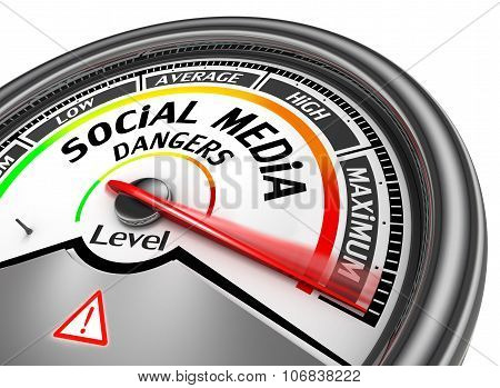 Social Media Dangers Level To Maximum Modern Conceptual Meter