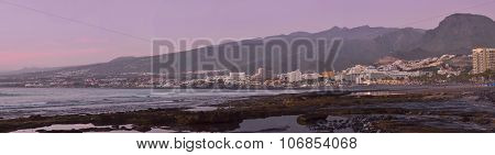 Bright Sunset On The Coast, Tenerife, Canary Islands, Spain