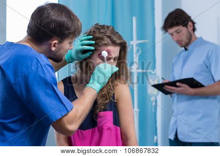 Woman With Wound On Head