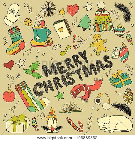 Winter doodle collection.