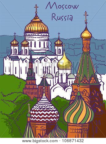 Vector Illustration Of Moscow.