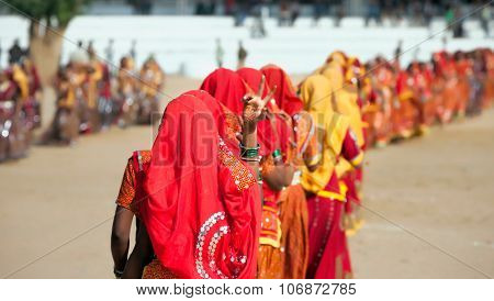Indian Girls In Colorful Ethnic Attire