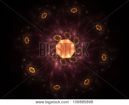Shiny colorful fractal space digital artwork for creative graphic design