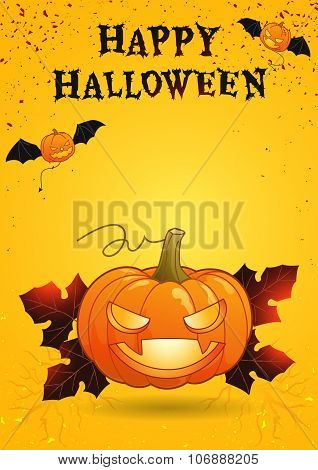 Halloween Party Poster Eat Drink And Be Scary Vector Illustration