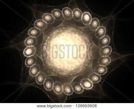 Shiny colorful fractal space digital artwork for creative graphic design