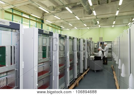 Production of electronic components  at high-tech factory