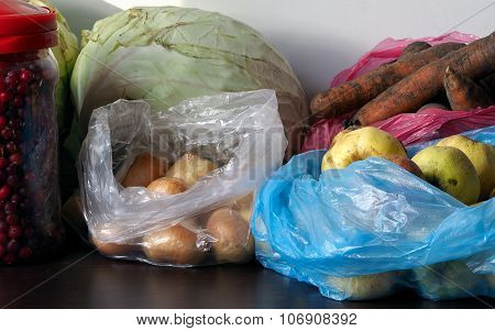 Shopping in the store, or crop out of the village