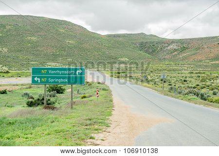 Road Sign At Nuwerus
