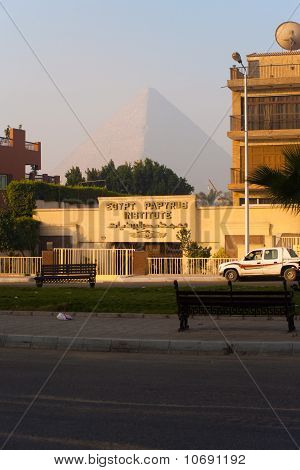 Smog Haze Giza Egypt prázdný Cheopsova pyramida
