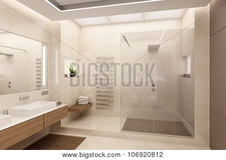 3D Rendering Of Bathroom