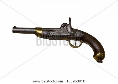 The Old Gun On A White Background, Isolated
