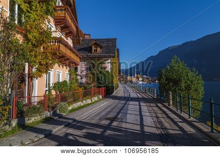 Road In Hallstatt Along The Waterfront