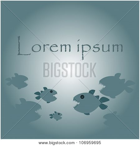 Editable event poster illustration of a piranha fish