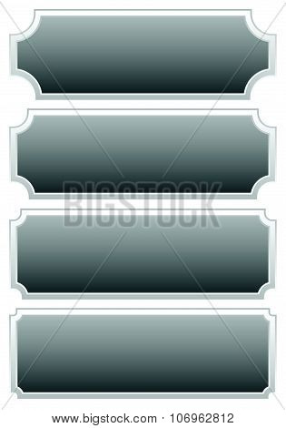 Silver Metal Plaques, Plaquettes, Plates With Blank Space