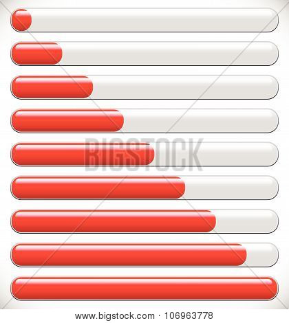Horizontal Progress, Loading Bars. Steps, Phases, Progression.