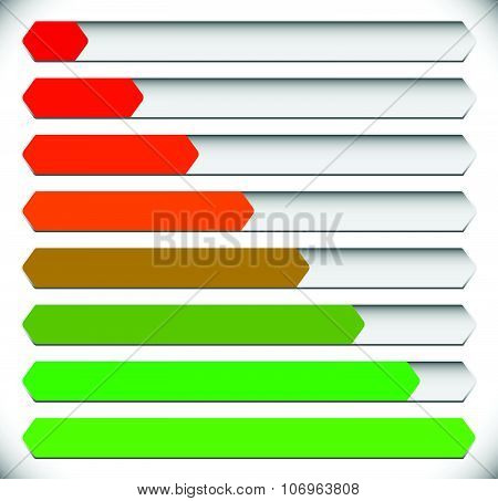 Horizontal Progress, Loading Bars. Steps, Phases, Progression.