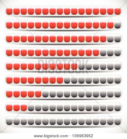 Horizontal Progress, Loading Bars. Steps, Phases, Progression.