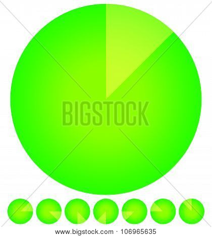 Rotating Empty Radar Screen Or Sonar Display. Segmented Circles With Thin Slices.