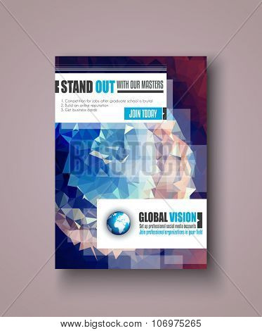 Brochure template, Flyer Design or Depliant Cover for business presentation and magazine covers.