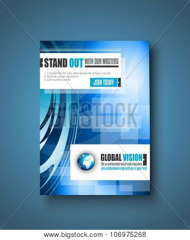 Brochure template, Flyer Design or Depliant Cover for business presentation and magazine covers.