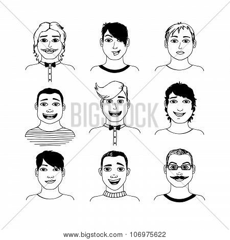 Doodle collection of avatars