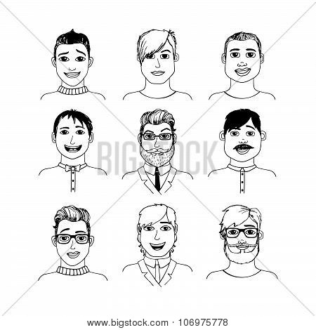 Doodle collection of avatars
