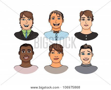 Hand-drawn cartoon faces