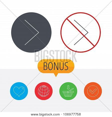 Right arrow icon. Forward sign.