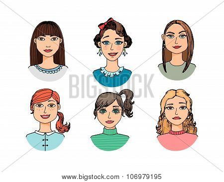 Doodle collection of avatars