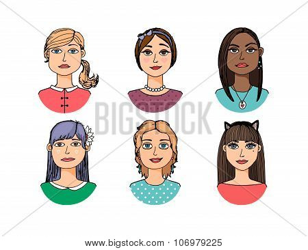Hand-drawn cartoon faces