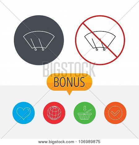 Windscreen wipers icon. Windshield sign.