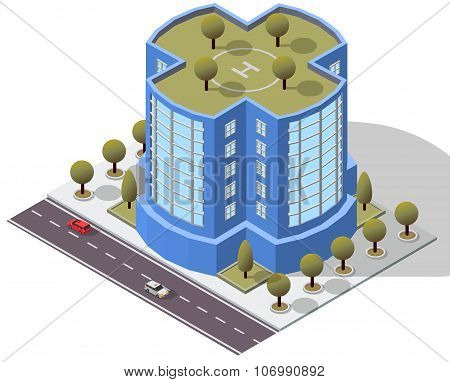 Vector Isometric Hotel Apartment Building