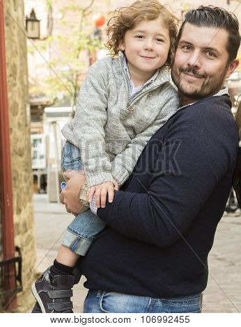 Young dad with her son