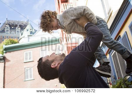 Young dad with her son