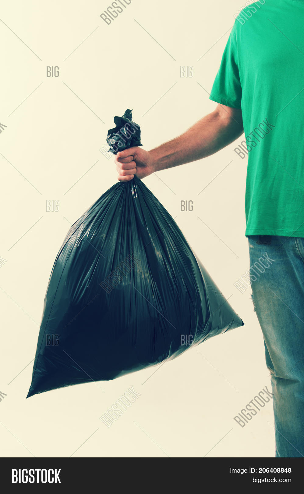Man Holding Trash Bag Image & Photo (Free Trial) Bigstock