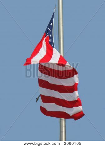 Vlajka Halfmast na Partorit den