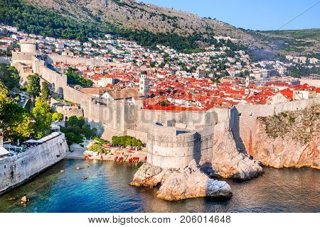 Dubrovnik Croatia - Medieval city of Ragusa Dalmatia at Adriatic Sea.