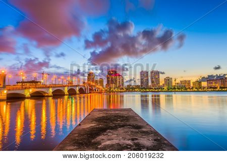 West Palm Beach, Florida, USA skyline.