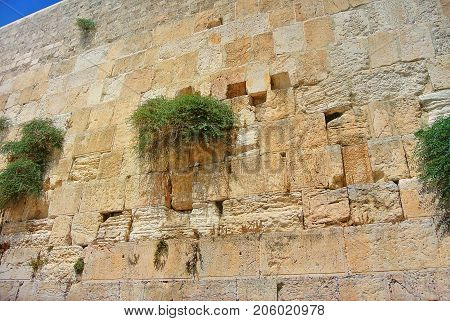 Wall of Tears. View of the Temple of the Western Wall of Jerusalem. Center for Spiritual Culture of Peace