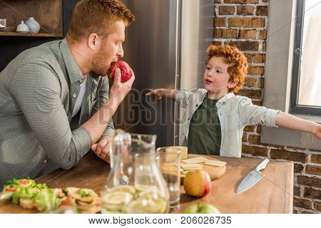Son And Father At Home