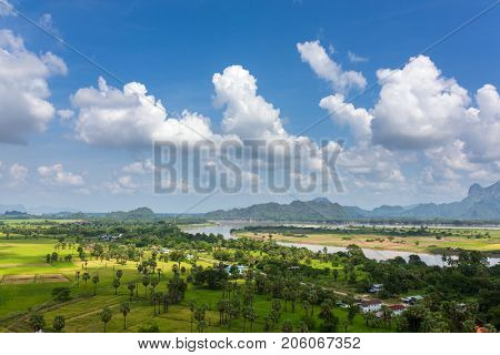 Beautiful rural landscape near Hpa-an, Kayin State, Myanmar